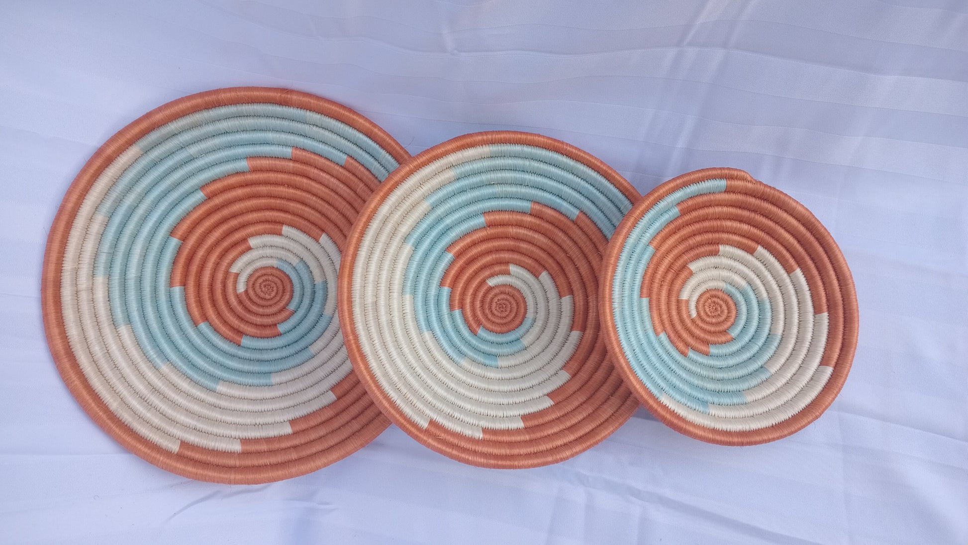 African baskets, Rwanda basket, handwoven baskets, wall hangings, table decor baskets, set of 3 baskets