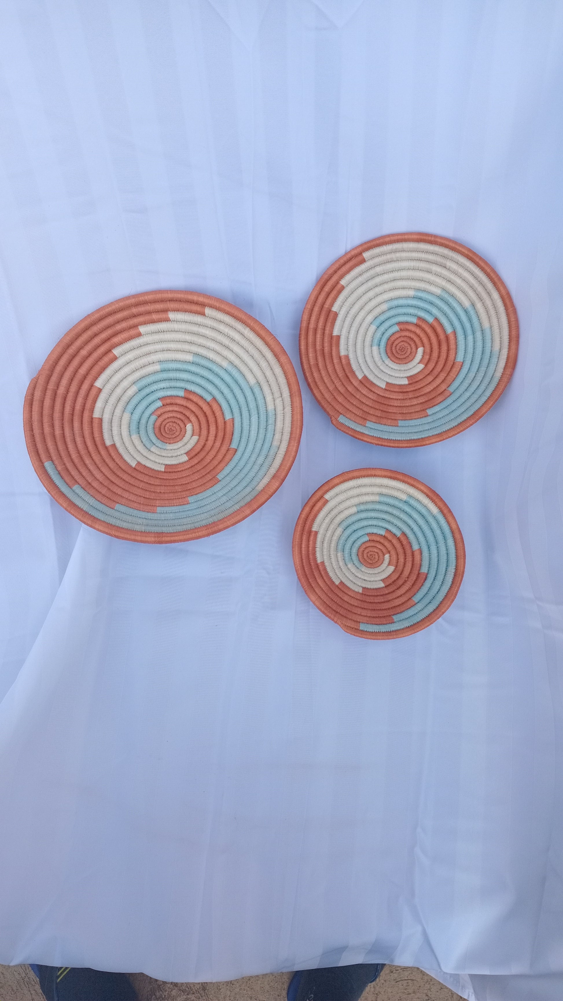 African baskets, Rwanda basket, handwoven baskets, wall hangings, table decor baskets, set of 3 baskets